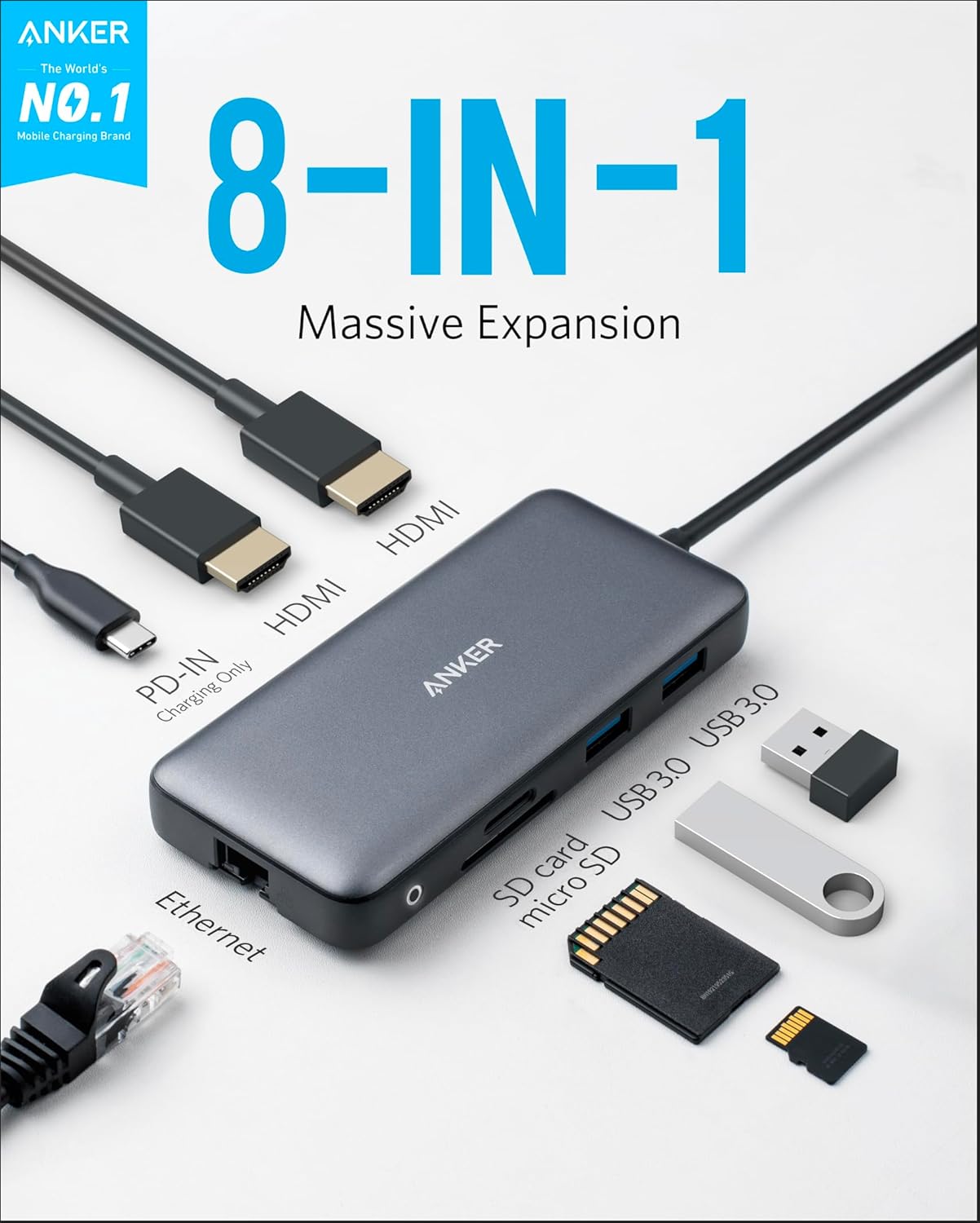 Product image of Anker 553 USB-C Hub from Amazon