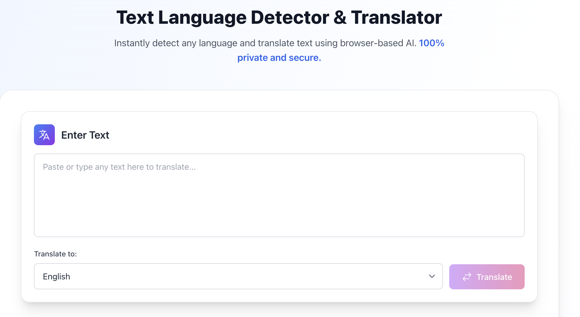 Text Language Detector & Translator
